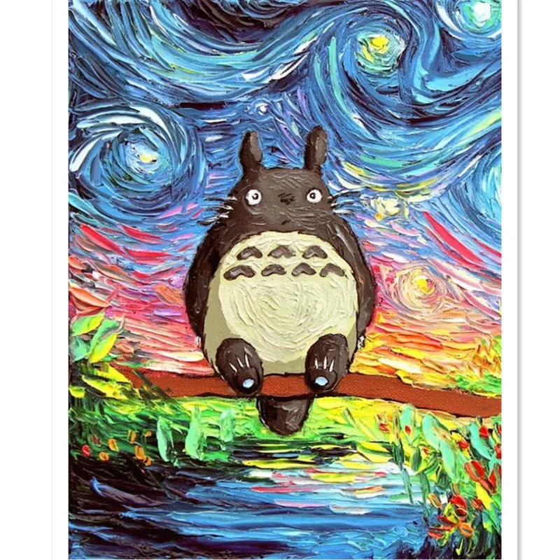 

40x50 см DIY обрамленная картина маслом по номерам Ван Гог Шиншилла фотографии, Картина на холсте для Гостиная Wall Art домашний декор