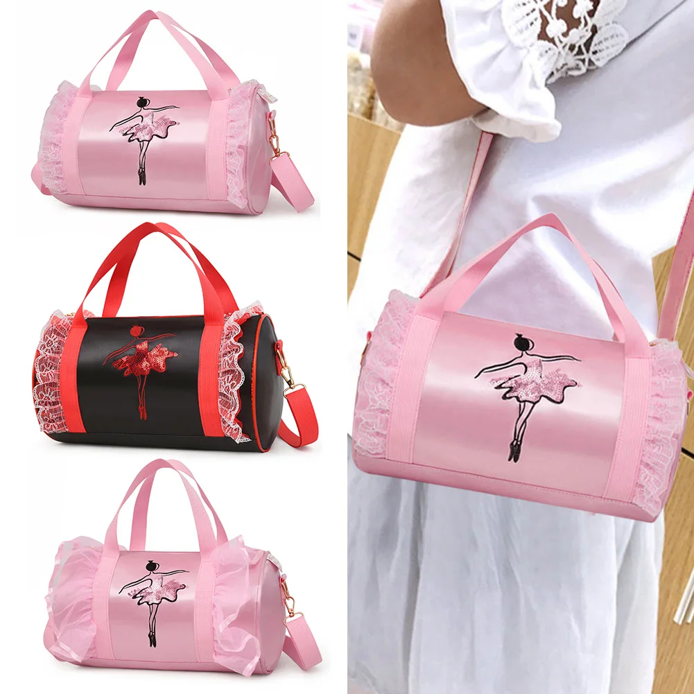 

Children Ballet Dance Lace Crossbody Bag Kids Latin Dance Tote Bags Barrel Backpack Costume Clothes Shoes Dress Handbag