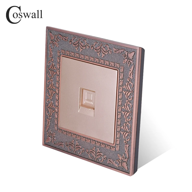 Coswall красная бронза Ретро цинковый сплав металлическая панель настенная розетка