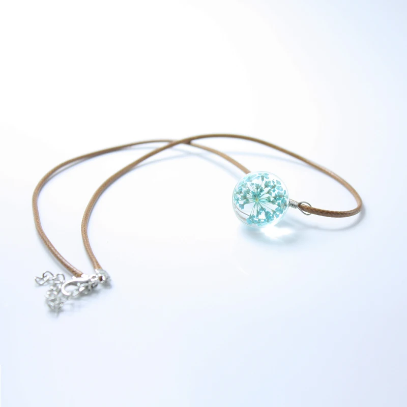 Женское Ожерелье Одуванчик/цветок ожерелье с подвеской в виде стеклянного шара