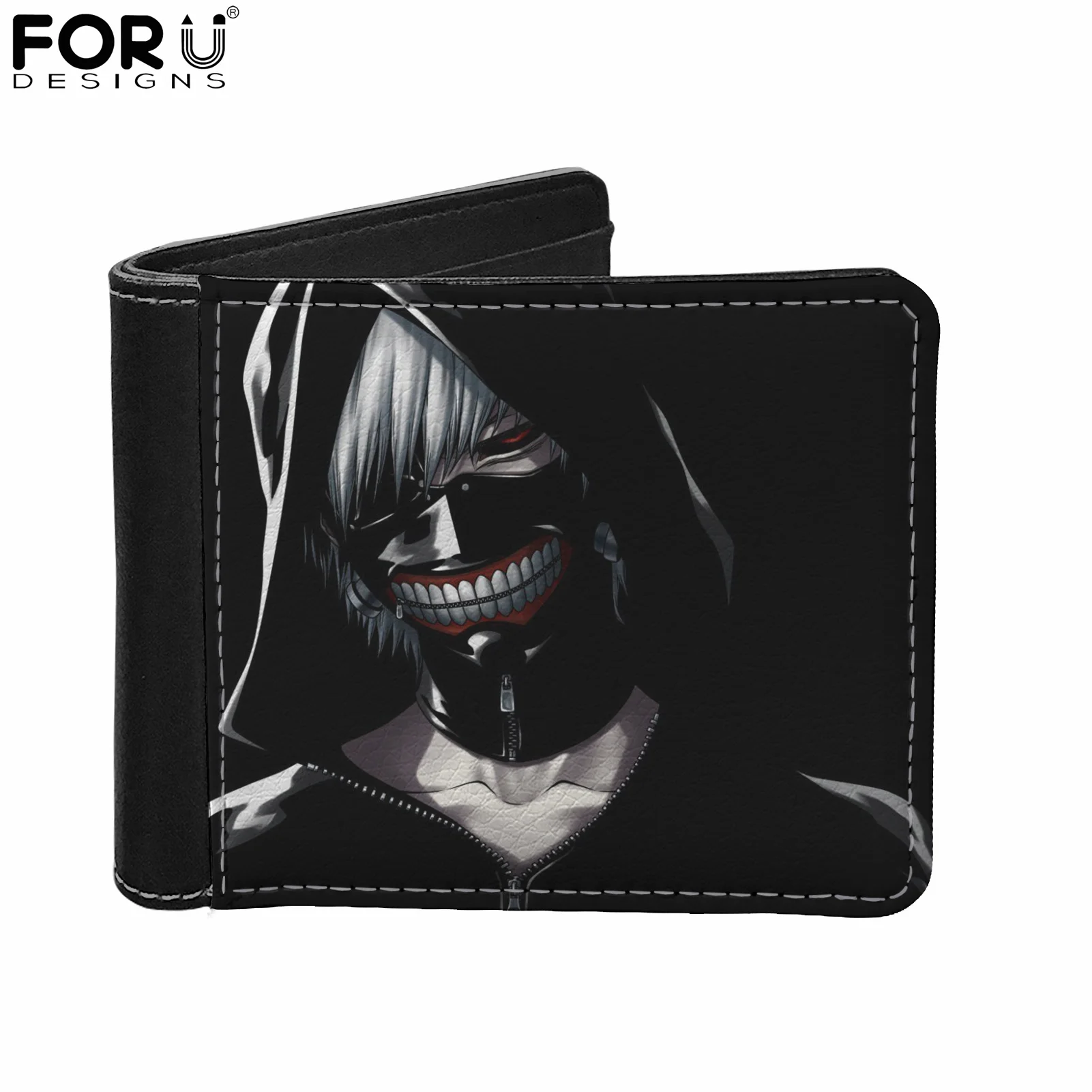 

Брендовый дизайнерский мужской кошелек FORUDESIGNS с японским аниме Токийский Гуль с принтом короткие тонкие деньги кредитные бриллиантовые то...