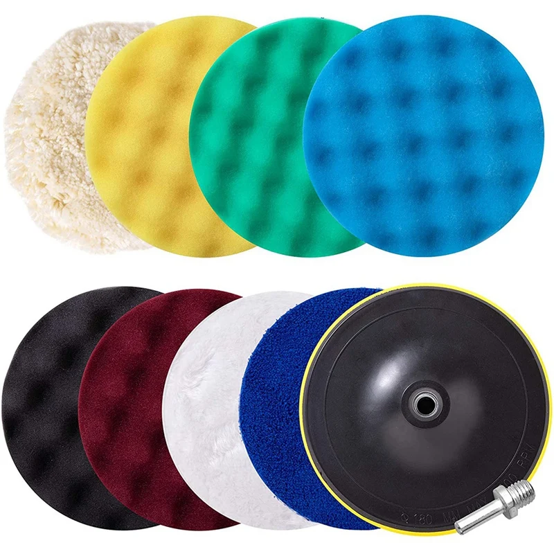 

ABSF Polishing Pad Kit, 10Pcs 7Inch Sponge Buffing Pads for Foam Drill, Polisher Buffing Kit for Waxing,Polishing