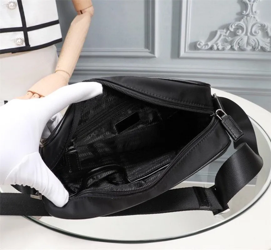 

2021 unisex black nylon canvas waterproof one-shoulder messenger bag multifunctional portable fashion simple casual backp