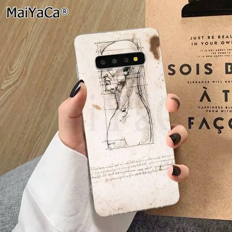 Чехол для телефона MaiYaCa leonardo da vinci с художественной росписью из ТПУ для samsung S10 E S9 plus S6 edge plus S7edge S8plus S10 plus S5 - Цвет: A9
