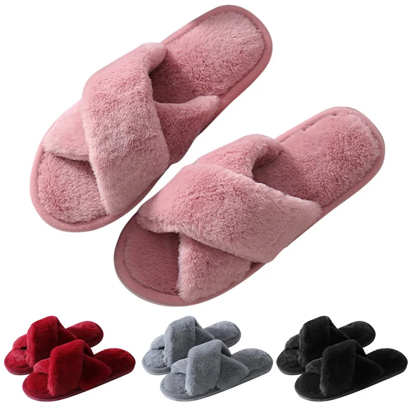 Женские повседневные пушистые тапочки Новинка осени и зимы 2021 женские шлепанцы