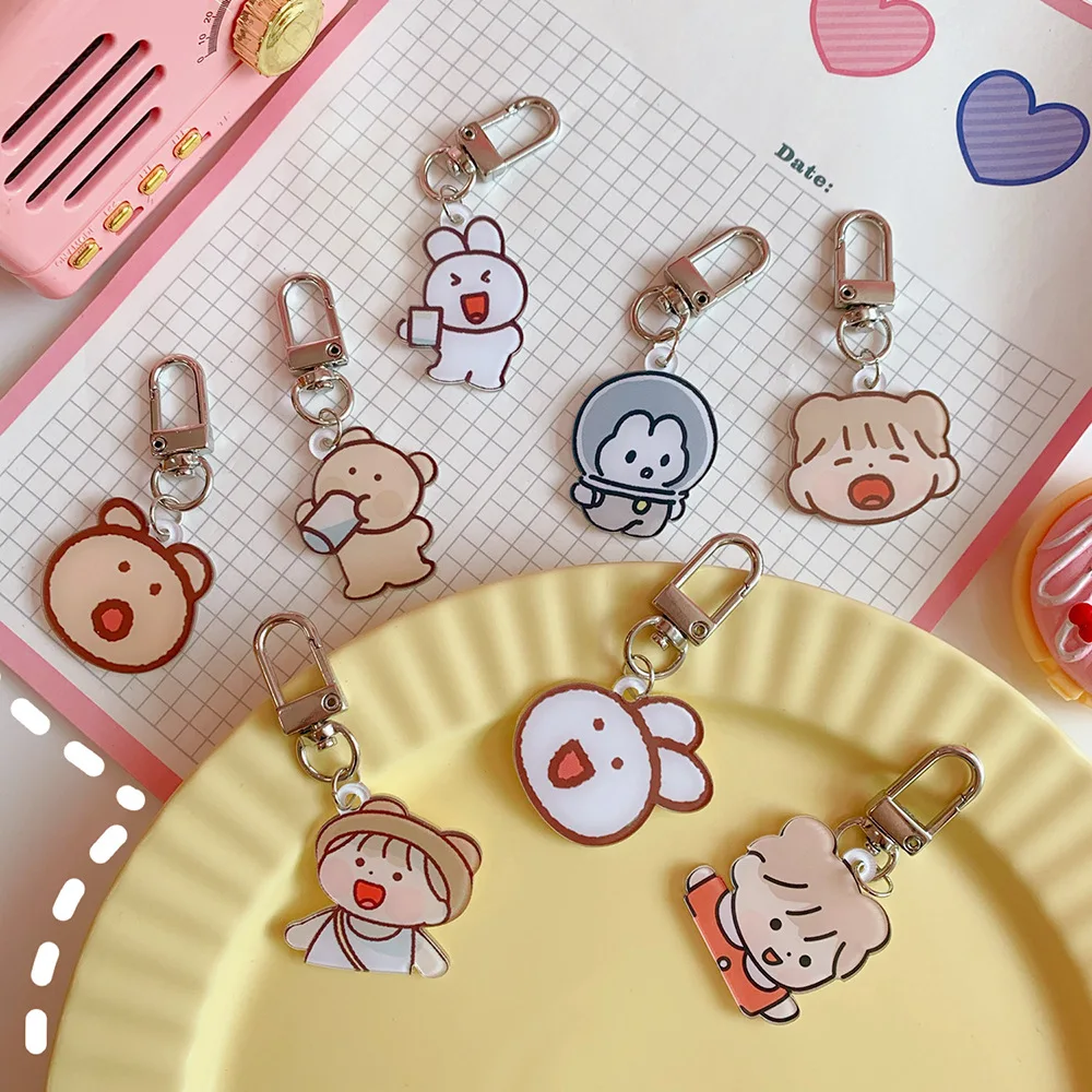 

W & G Kawaii Japanese Love Bear, подвеска, школьная сумка, ювелирные изделия, подвеска для девушки в стиле Ins, подвеска для сумки, брелок, подвеска