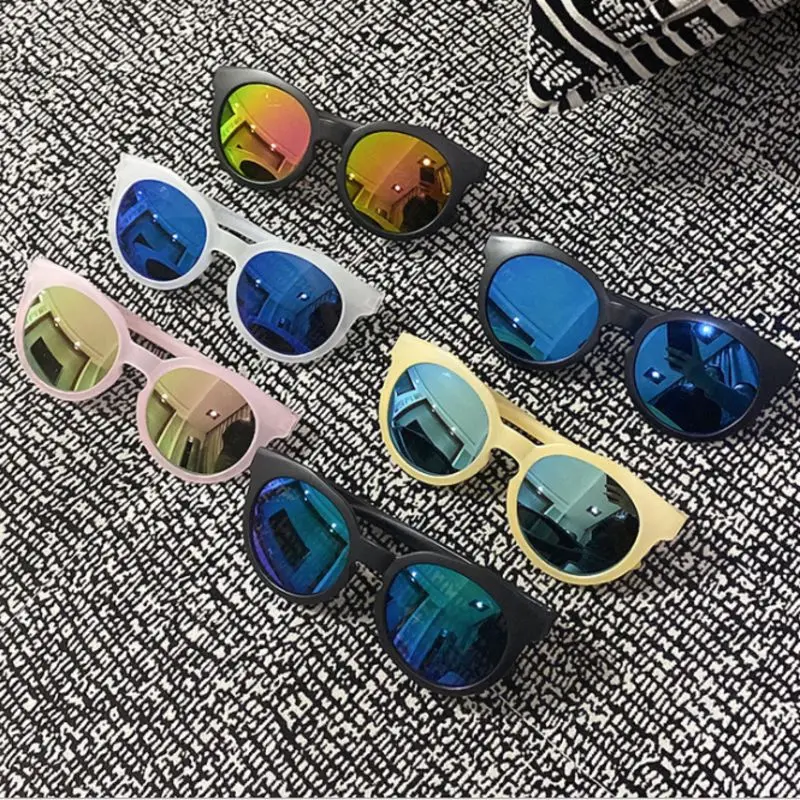 

Детские солнцезащитные очки, цветные светоотражающие зеркальные солнцезащитные очки для мальчиков и девочек, защита Uv400, затеняющие очки д...