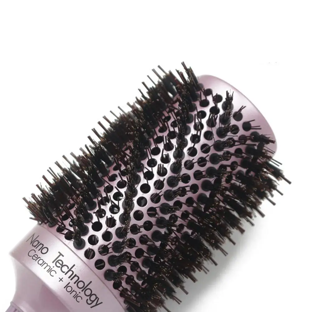 Новая ручка черная круглая керамическая щетка для волос 4 размера щетина кабана