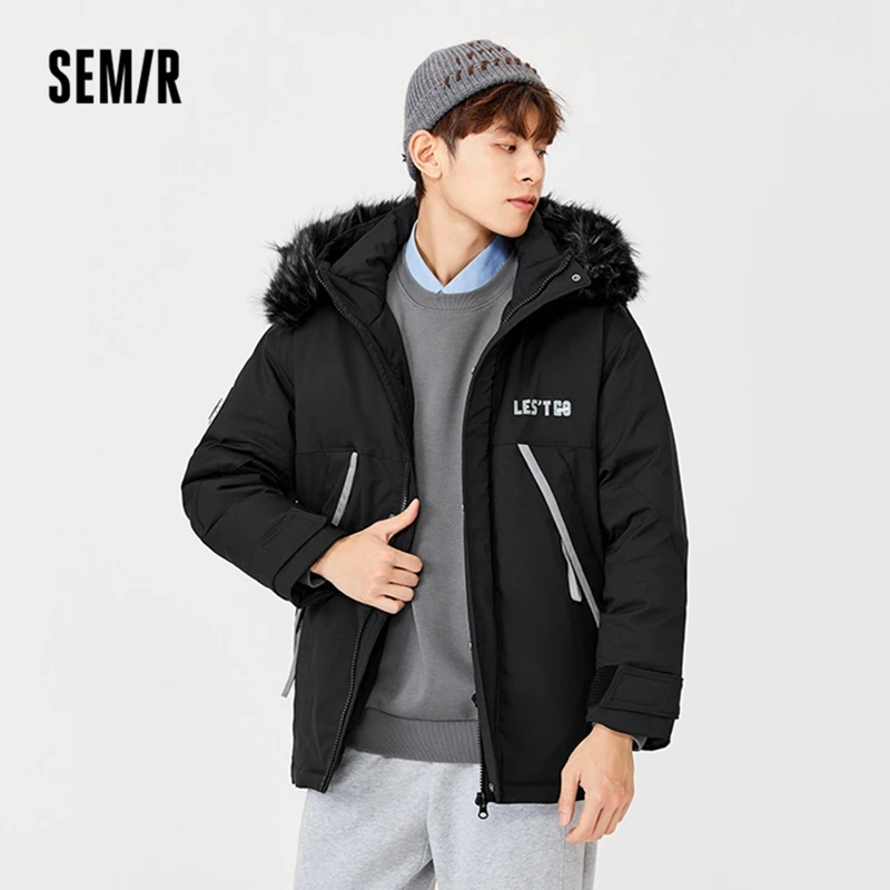 

Куртка SEMIR Мужская зимняя с капюшоном и меховым воротником