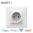 Умная настенная розетка AVATTO, приложение Tuya Smart life, голосовое управление, ЕС, 16 А, Wi-Fi, Вилка питания, работает с Google Home, Alexa, IFTTT
