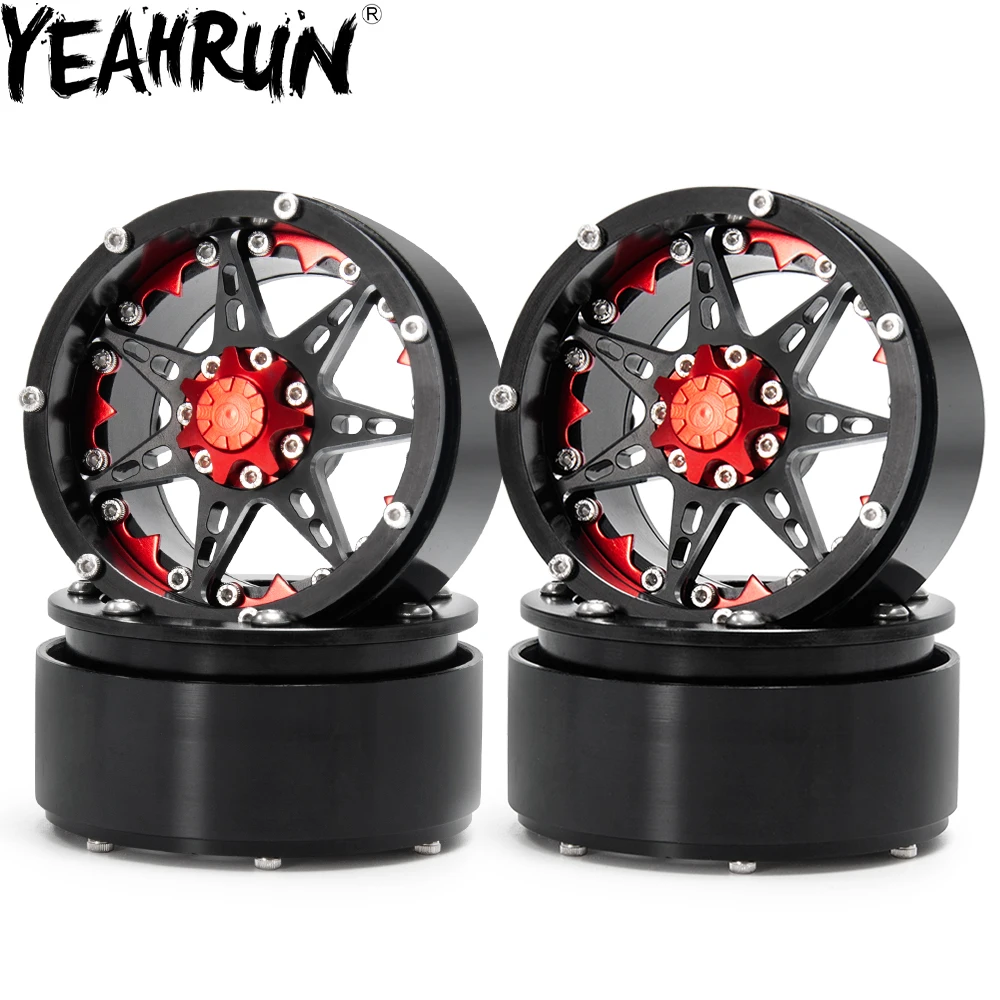YEAHRUN 1/4/5 шт. металлическое колесо 2 колесные диски Beadlock для 1/10 RC Crawler Axial SCX10