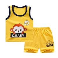 toddler kids clothes set cute cartoon sleeveless vest top with shorts toddler baby boy girl costume outfit summer casual clothes