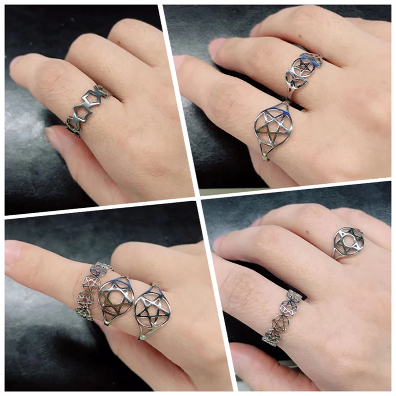 LIKGREAT Викка парные кольца Кольцо со звездой Давида для женщин и мужчин кольцо на