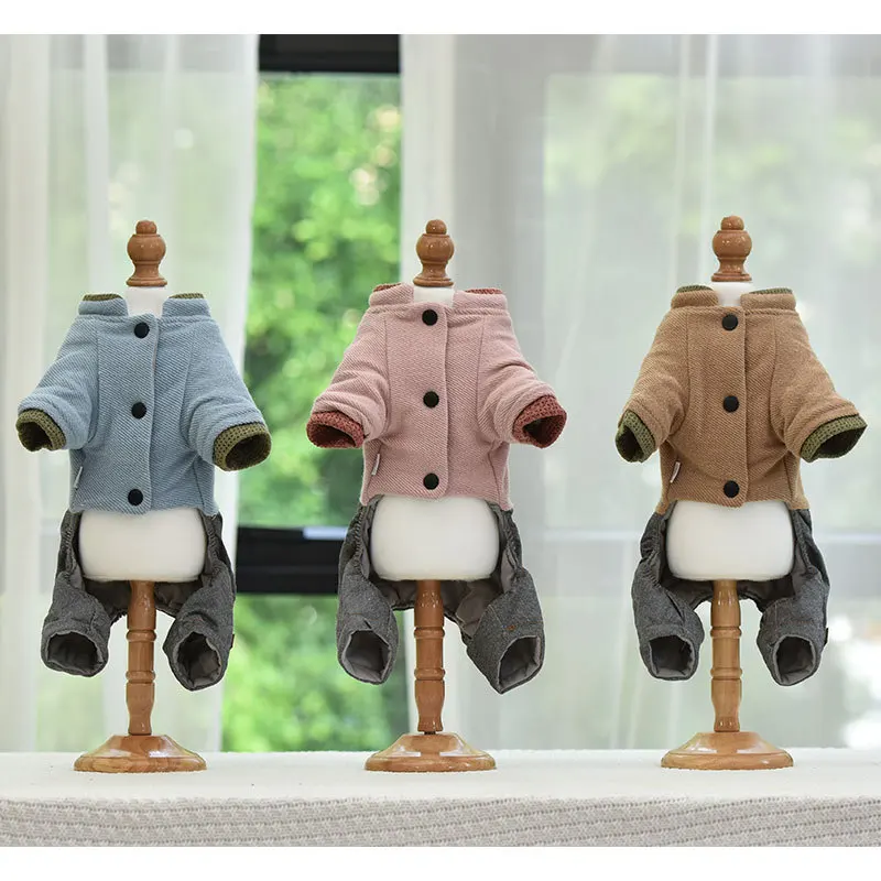 Warm Dog Clothes Autumn and Winter 2020 Costumes Pet Four-Legged Clothing Ropa Para Perro Jumpsuits for Dogs | Дом и сад