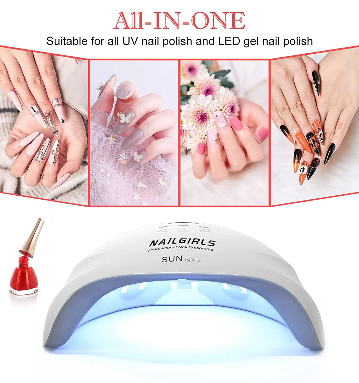 Светодиодная УФ лампа для ногтей 75 Вт гель лак светодиодный светильник с Сенсор и