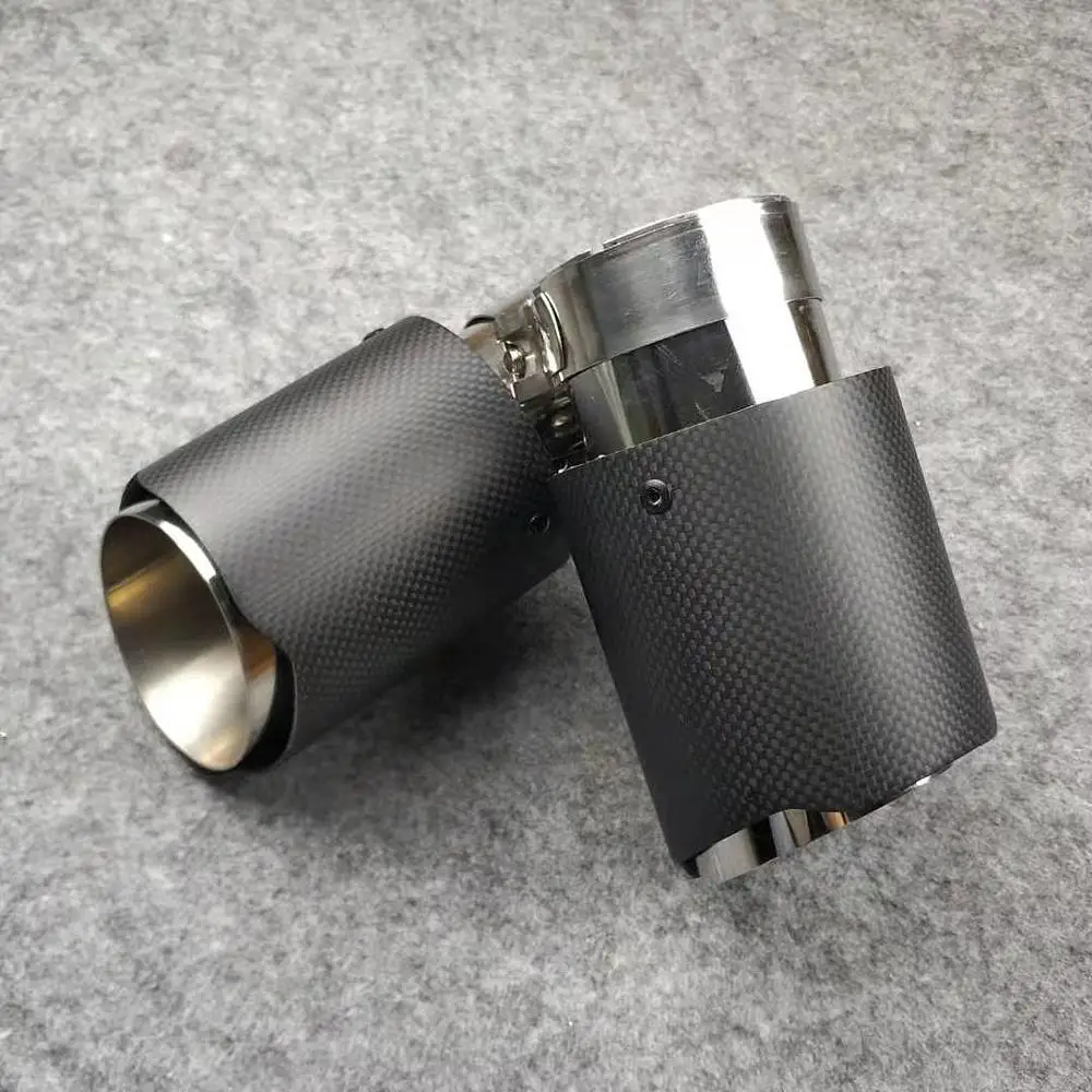 Наконечник Выхлопной Трубы из углеродного волокна матовый черный один шт.