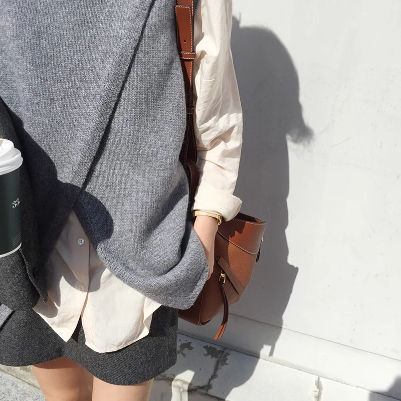 Septass с высоким плотно облегающим шею воротником для женщин жилет серого цвета из