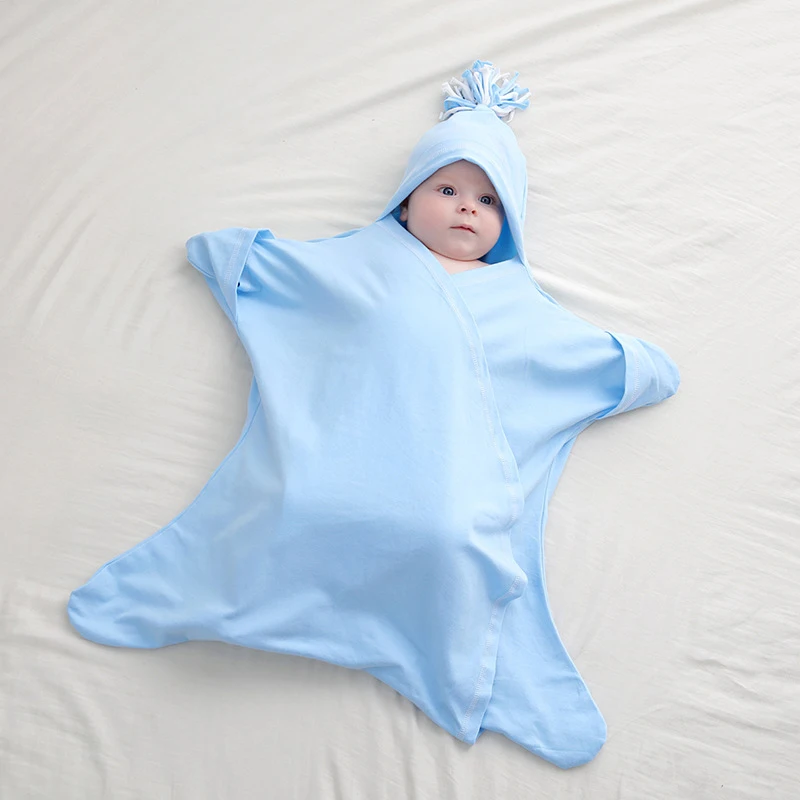 

Newborn Baby Sleeping Bag Comfortable Wrap Baby Swaddle Sleeping Quilt Anti-Startle Hug Anti-Kick Split Leg Thin Hooded Quilt