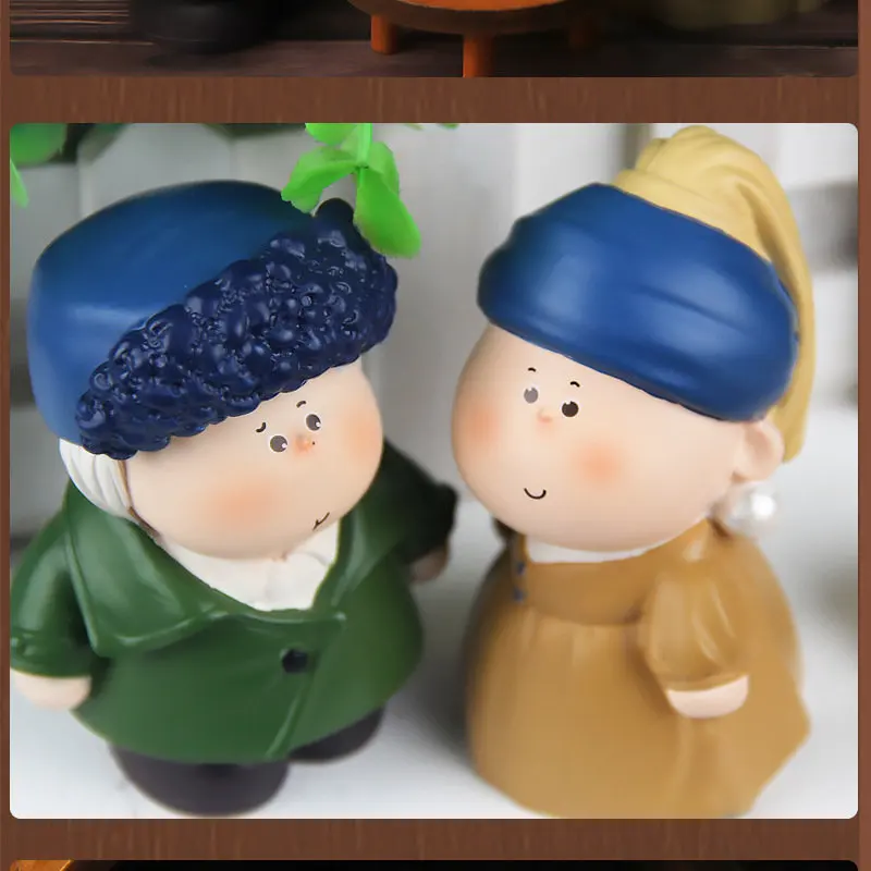 

Artist Figure Toys Blind Box Mona Lisa Van Gogh Anime Figures Cartoon Cute Guess Bag Model Doll Home Decot Girl Birthday Gift