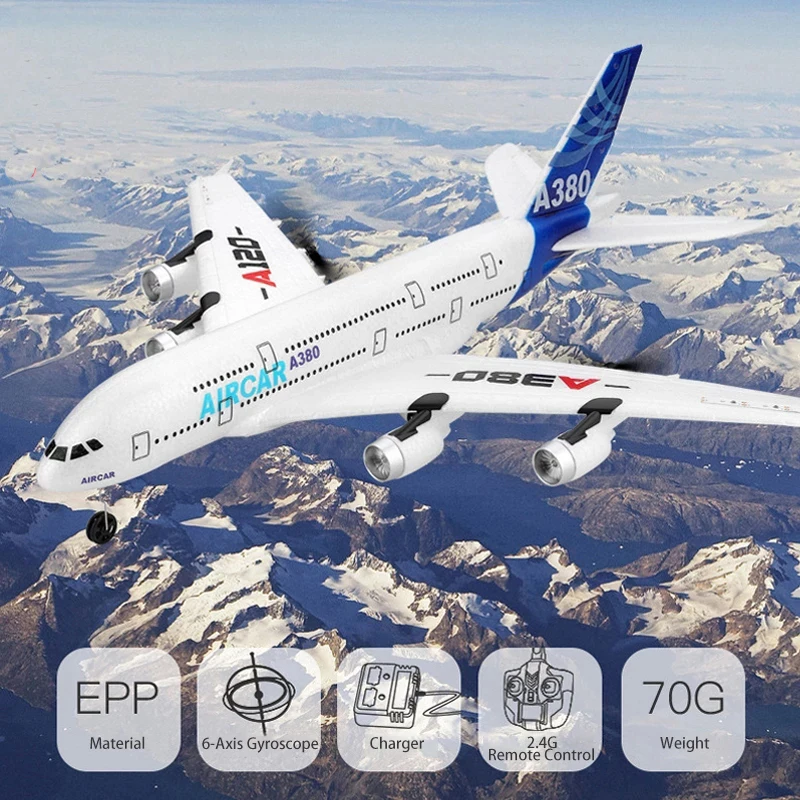 Самолет A380 Радиоуправляемый 2 4 ГГц трехканальный с функцией возврата в обратную