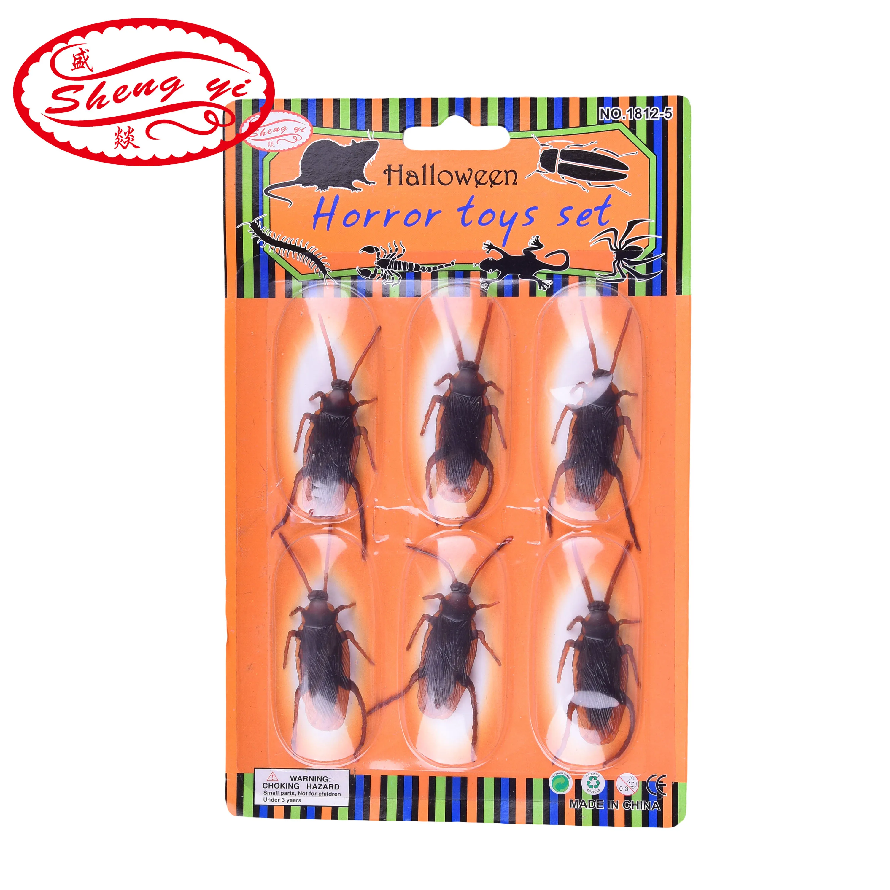 

6pcs Special Lifelike Model Simulation Fake Rubber Cock Cockroach Roach Bug Roaches Toy Prank Funny Trick Joke Toys 6.2*2.5cm
