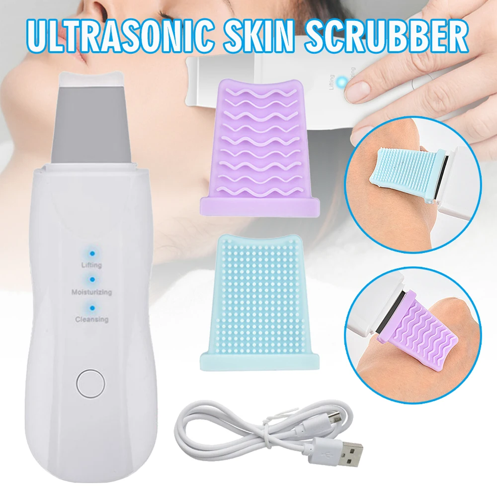 

Ultrasonic Skin Scrubber Blackhead Peeling Remover Facial Spatula Cleaner Exfoliating Skin Care Device Beauty Machine