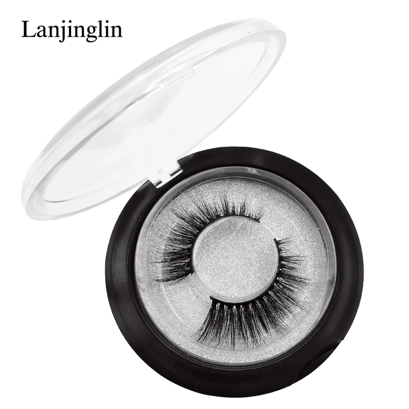 LANJINGLIN, 1 пара, 3d, норковые ресницы, ручная работа, Полоска, ресницы, накладные натуральные, искусственные ресницы, норковые ресницы, безвредный макияж