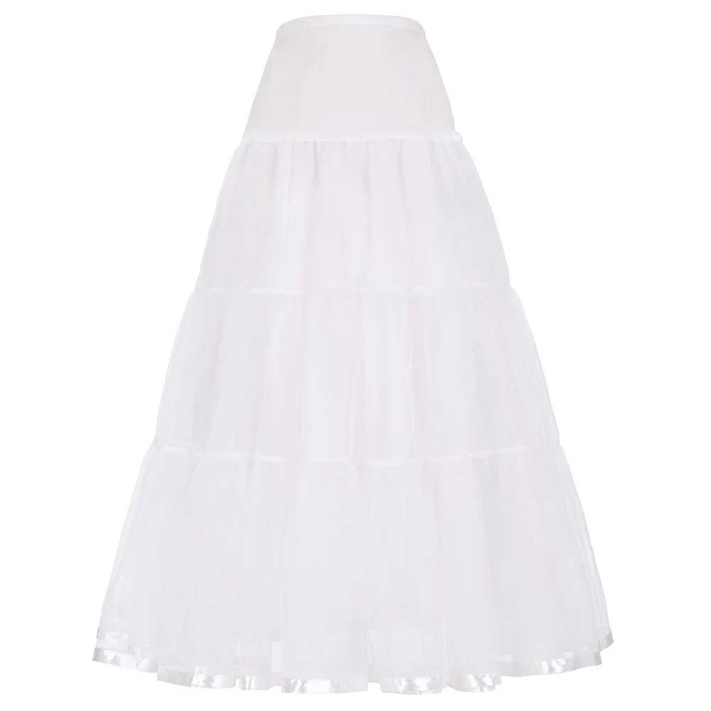 

Grace Karin Tulle Skirts Ladies Pleated Long-Skirt Faldas Bridal Wedding Petticoat Midi-Skirt Saia Longa Vintage Maxi Skirts New