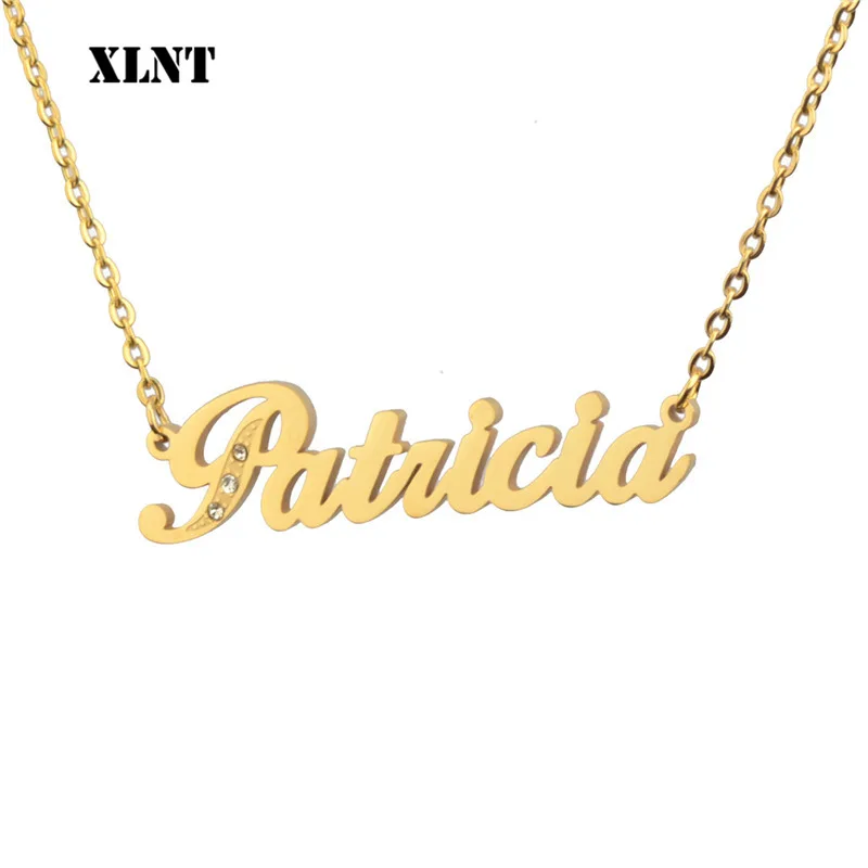 XLNT Патрисия имя ожерелье или персонализированные пользовательское