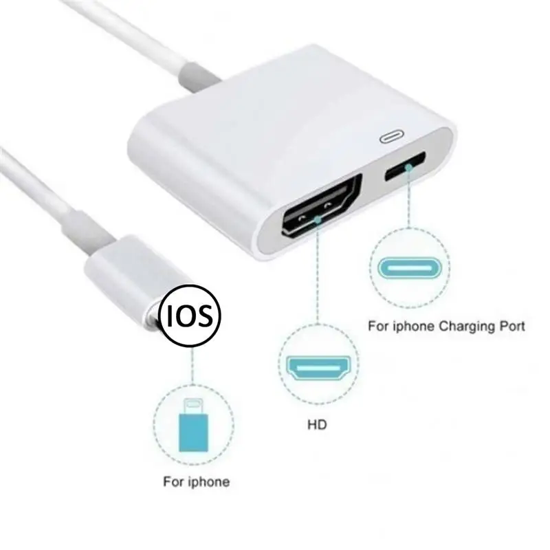 Новый AV ТВ адаптер кабель с зарядным портом HDMI совместимый телефонные аксессуары