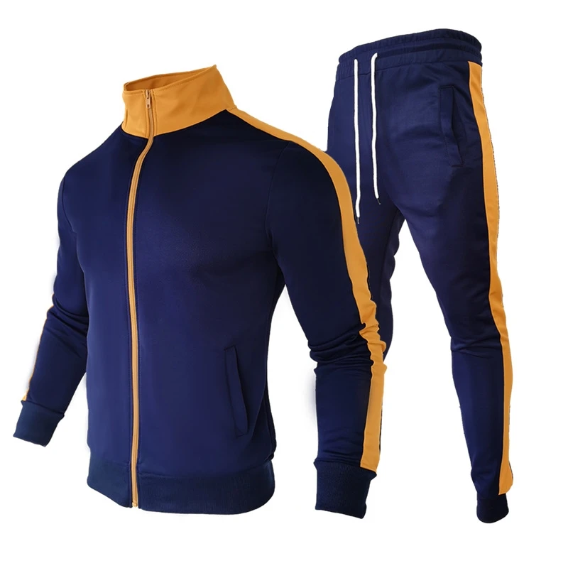 

Brand Clothing Men's Sets Two Pieces Casual Sweatshirts Zipper Men Tracksuit Stand collar coat & Pants Sport Suit Spring Autumn