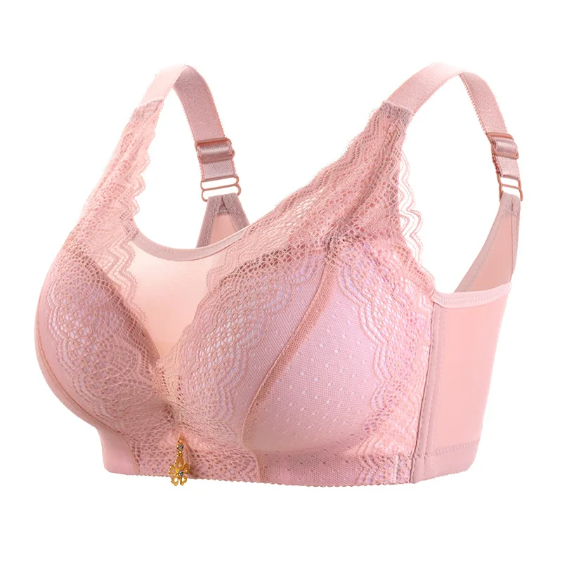 Pink Maidy Новое Женское нижнее белье бюстгальтер пикантные тесемки бюстгальтеры для женщин тонкие 3/4 чашки пуш-ап бюстгальтеры провода свободное нижнее белье плюс размер 34B-40C - Color: Pink