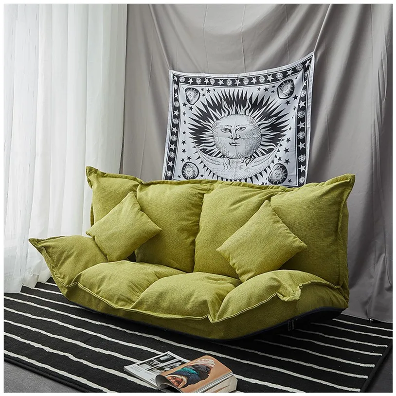 Lazy couch single double tatami bedroom small apartment folding sofa bed net red cute |