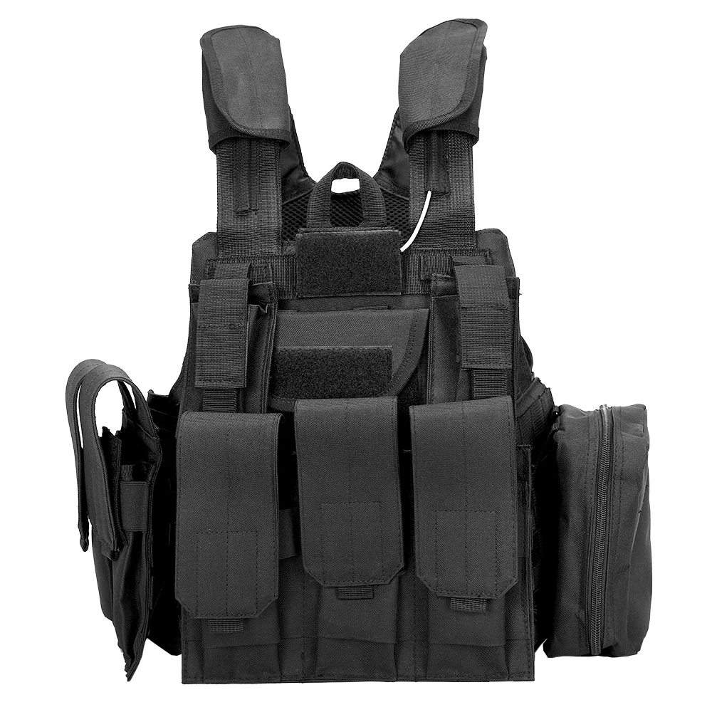 

Molle Vest with Detachable Pouch Bags Vest Carrier Adjustable Chest Vest for Camping Hiking Mountaineering