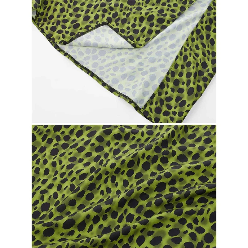 

Fashion Leopard Print Skirts Women High Waist Midi Skirt Summer Ladies Sexy Split Wrap Skirt