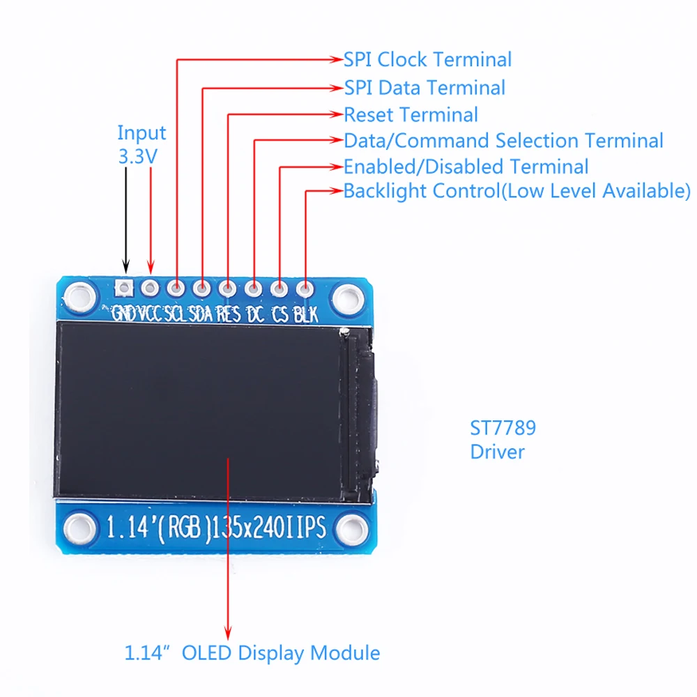 Модуль ЖК дисплея TFT 1 14 дюйма SPI 240x135 RGB ST7789 драйвер 240*135 3 В|ЖК-модули| |