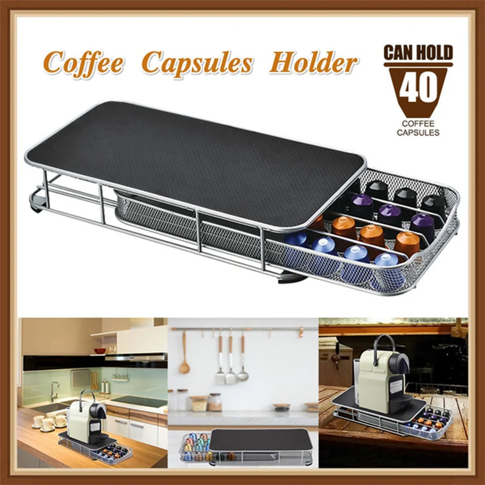 

40 Pcs Coffee Capsule Storage Box Drawer Rack For Coffee Machine Base Kitchen Bar Storage Tool