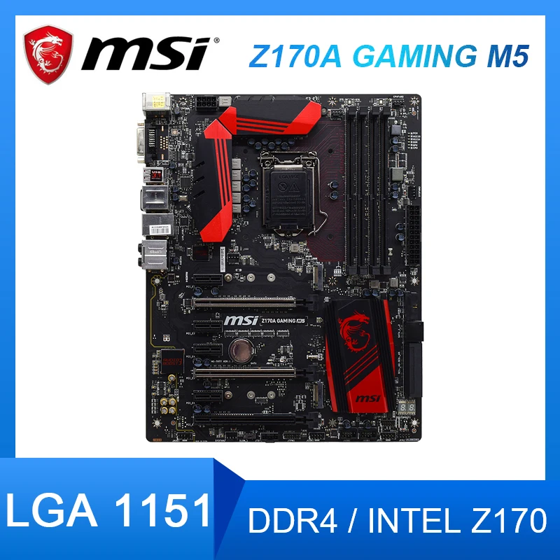 Материнская плата MSI Z170A GAMING M5 LGA 1151 для настольного ПК DDR4 RAM Intel Z170 Поддержка