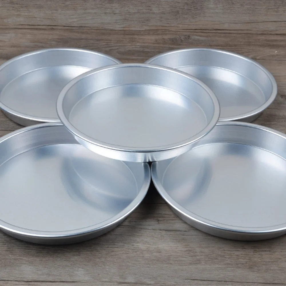 

5 Pcs Aluminium Alloy Food Plates Multi-functional Dinner Plate Pizza Plates