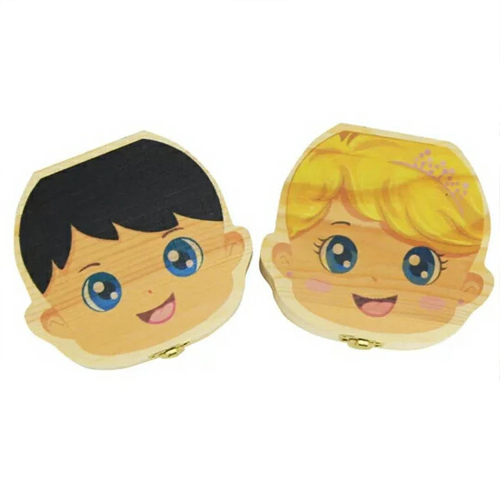 Английский/испанский деревянные детские зуб поле организатор молочных зубов