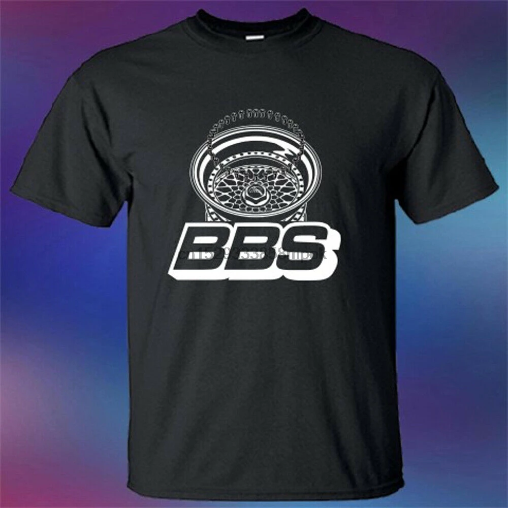 Мужская черная футболка с логотипом компании BBS Racing Gear размеры от S до 3XL|Мужские