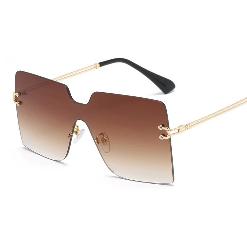 

New One-Piece Frameless Square Women's Sunglasses European and American Trendy Grace All-Match Sunglasses Large Frame Sunglasses