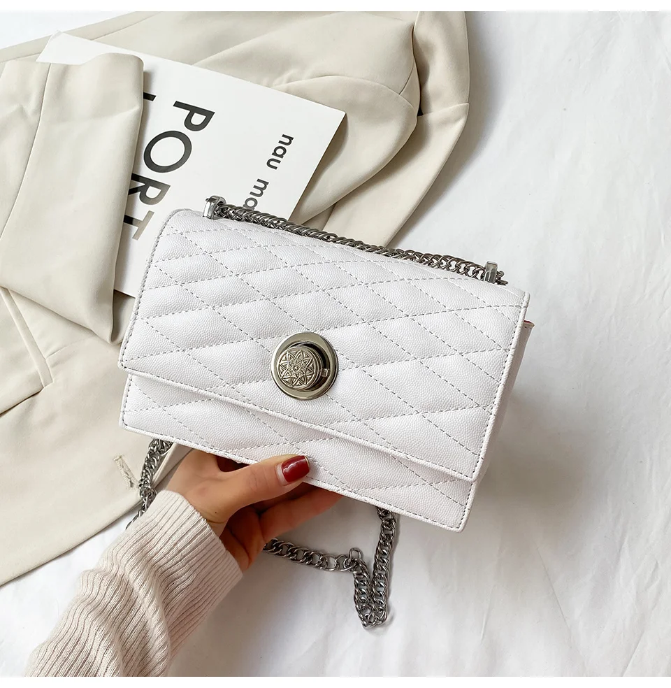 

2021 New Luxury Designer Women's Shoulder Bag Solid Color Classic Female Crossbody Bags Vintage Baguette White Shopper Handbag