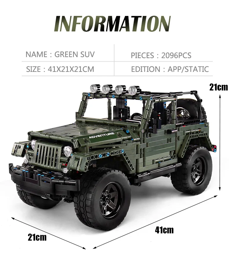 

MOULD KING 13124 High-Tech Toys Compatible With MOC-5140 Remote Control SUV Car 20090 Building Blocks Bricks Kids Christmas Gift