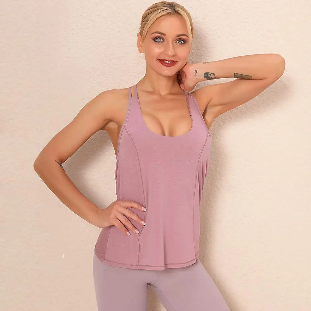 

Yoga Vest Women's Stretch Nylon Gathered Slim Bra Tank Tops Fitness Yoga Shirts