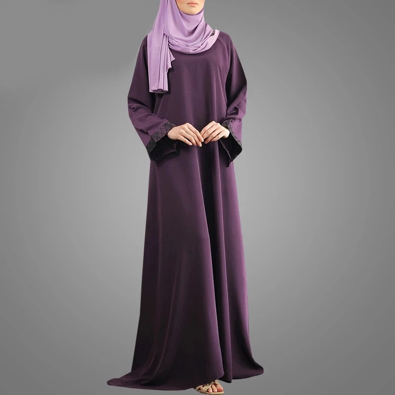 Платье женское, длинное, с длинными рукавами, в мусульманском стиле