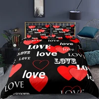 love pattern 3d printed bedding set romantic duvet cover pillowcase single twin queen king size four seasons home textile
