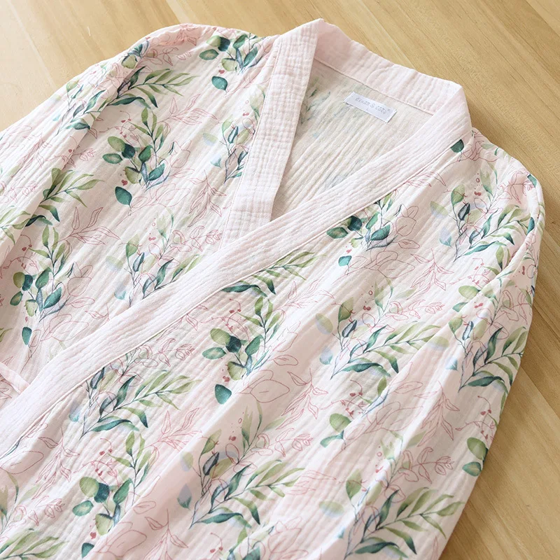 Новинка Женская длинная одежда из крепа для сна с длинным рукавом и принтом