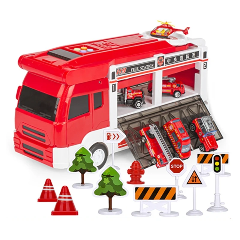 

Kid Car Toys Set Sliding Transformation Vehicle Electric Storage DIY Model Q6PD