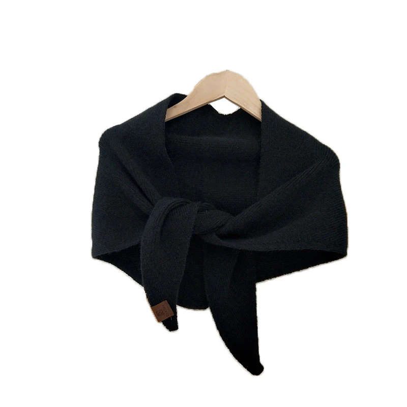 

Women Autumn Winter Triangle Scarf Solid Color Knitted Double-Sided Scarves Acrylic Knitting Woolen Neckerchief Fashion Comfort